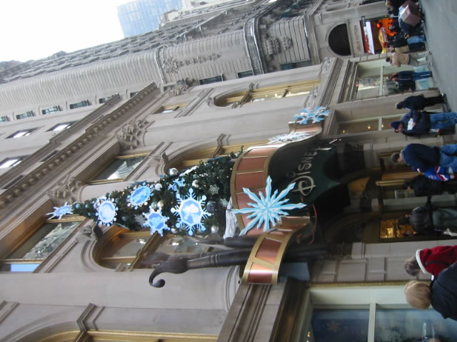In front of the Disney store